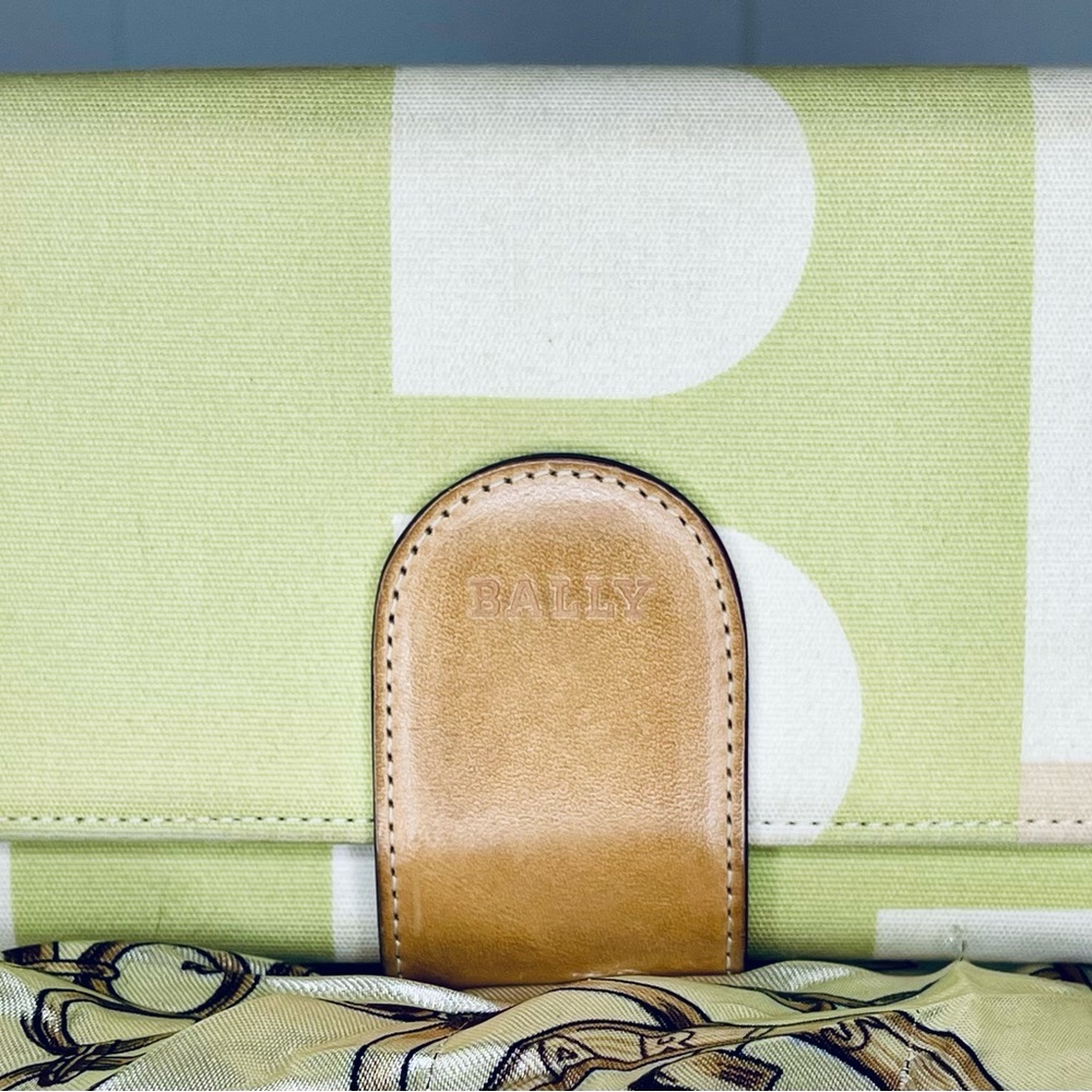 Bally Canvas Long Wallet with Leather Snap